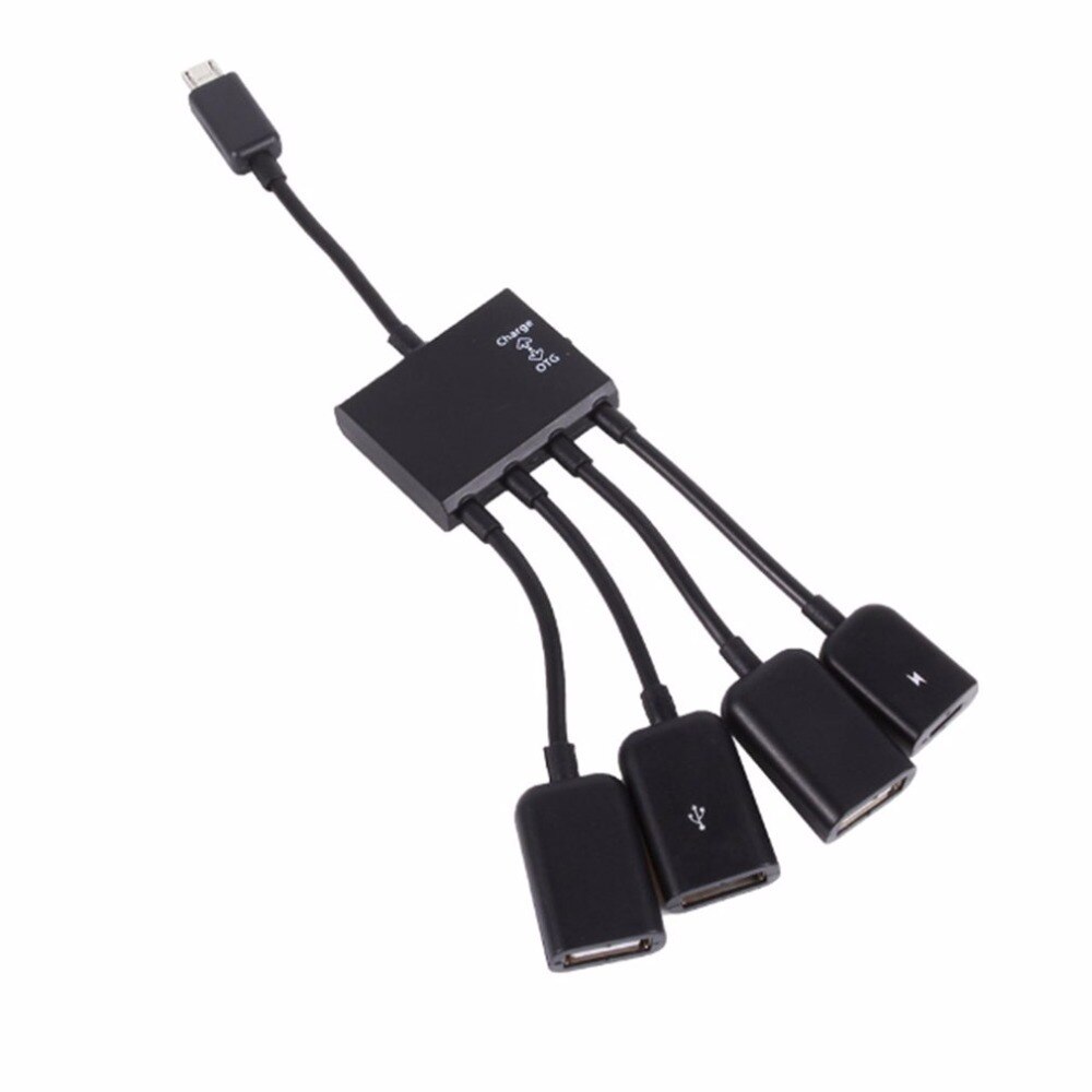 4 poorten Micro USB Hub OTG Connector Splitter Power Oplaadbare Opladen Kabel Voor Computer Tablet PC Data Draad Slimme Telefoon