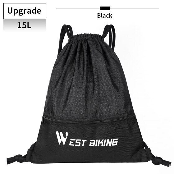 ovest bicicletta 10L sport Zaini Bici Pieghevole Borsa Da Viaggio Sacchetto di Alpinismo Delle Donne Degli Uomini Zaino Tenere Riciclaggio Della Bicicletta Del Sacchetto di Acqua: nero 15L