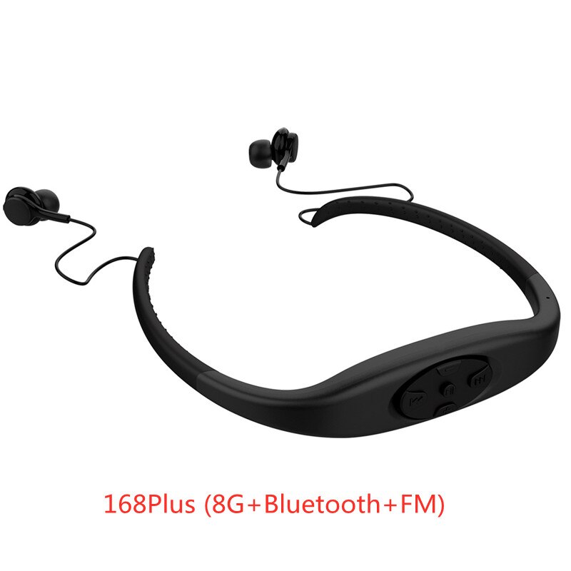 2022 KyK-168 Plus Bluetooth Headset Stereo IPX8 Waterproof Mini Sports Wireless Headset Supports WMA, MP3, WAV, APE: Black
