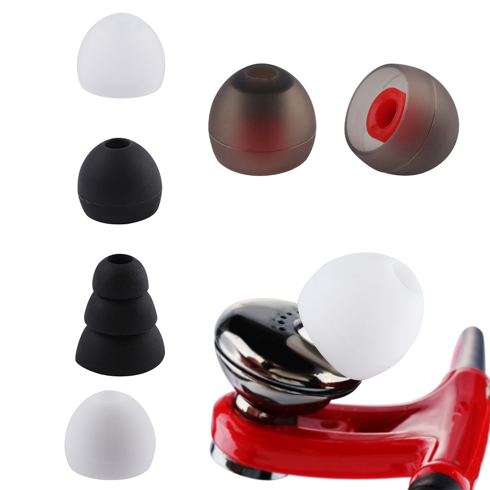 1 Pair Silicone 4MM Replacement In-Ear Earphone Earbuds Ear Tips Cover Cap soft Rubber Universal Replacement Ear Tips