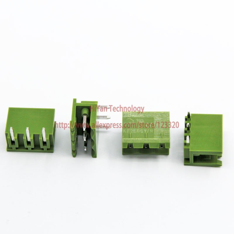 (20 sets/partij) PCB Screw Blokaansluiting KF2EDGK 3 P en 90 Graden Pin Header pitch: 5.08 MM/0.2 inch Groen 10A 300 V 3 Pins