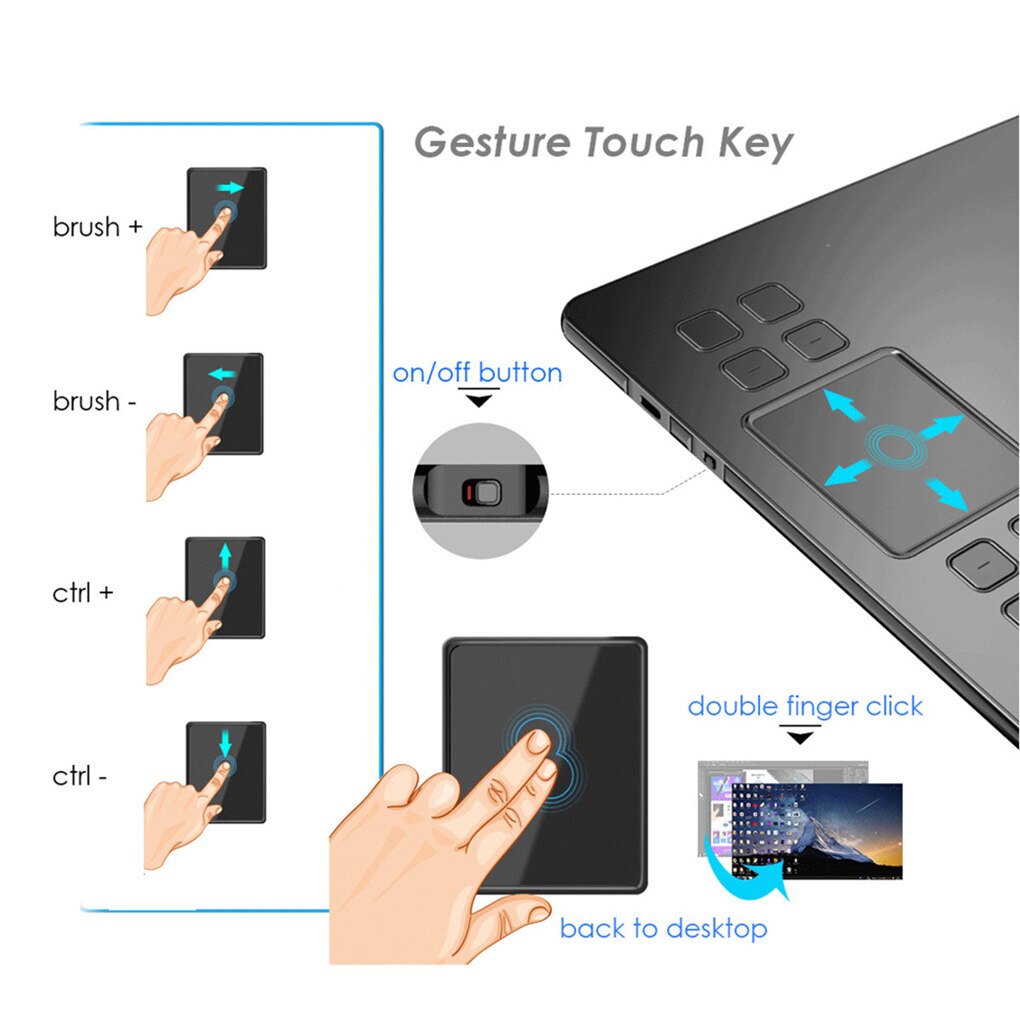 VEIKK Graphics Drawing Tablet with 8192 Pressure Sensitivity Battery-Free Passive Pen Digital Pad Tablet Graphic Illustrator A50