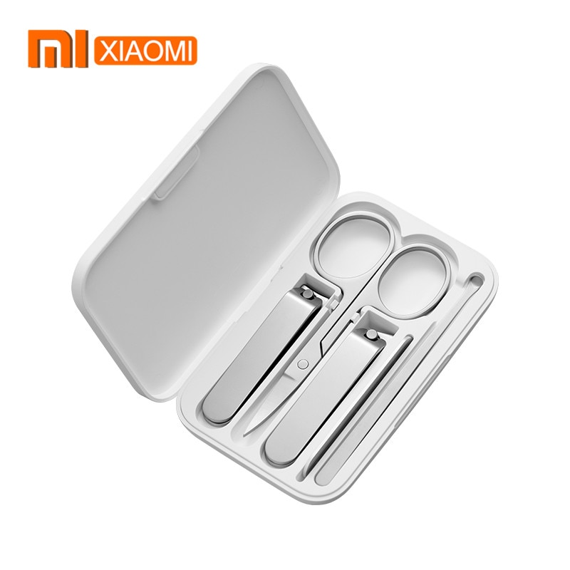 Xiaomi mijia 5 unids/set cortauñas de acero inoxidable uña del dedo del pie cortador tijeras Kit de aseo herramientas de manicura pedicura