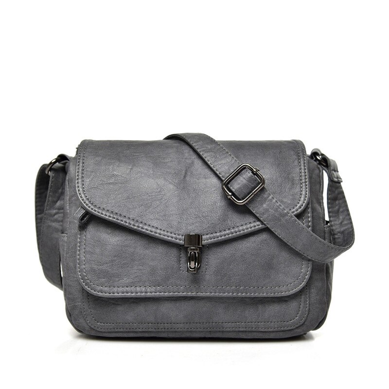 Lederen Portemonnees En Handtassen Vrouwen Schoudertas Luxe Handtassen Vrouwen Tassen Crossbody Tassen Voor Vrouwen: Retro Gray