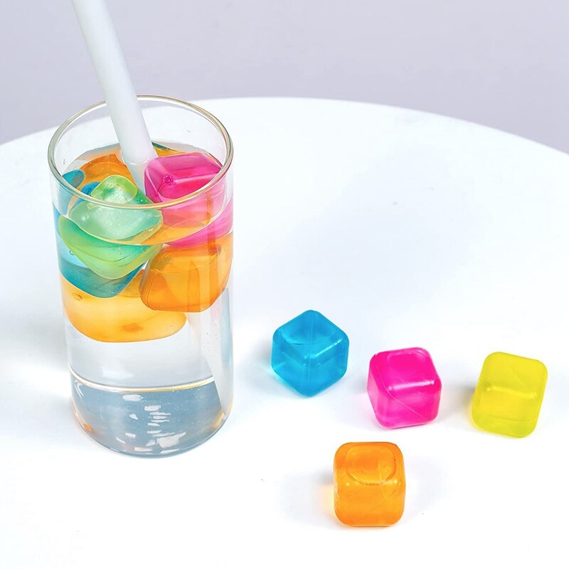 Reusable Ice Square For Drinks, Plastic Ice Cubes, Refreezable,Washable Dry Ice For Drinks Quick And Easy To Use