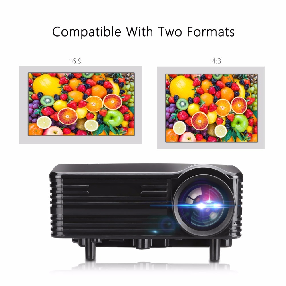 LED1018 Mini Portable LCD Projector With HDMI USB VGA AV SD Multimedia Interfaces Support 1080P For Movie Home Cinema PK yg300