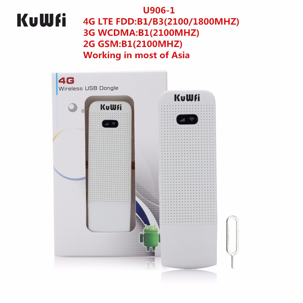 KuWFi 4G LTE Modem 3G/4G USB Dongle Mini Pocket Mobile Wifi Hotspots Unlocked Travel Car-Wifi Router With Sim Card Slot: U906-1