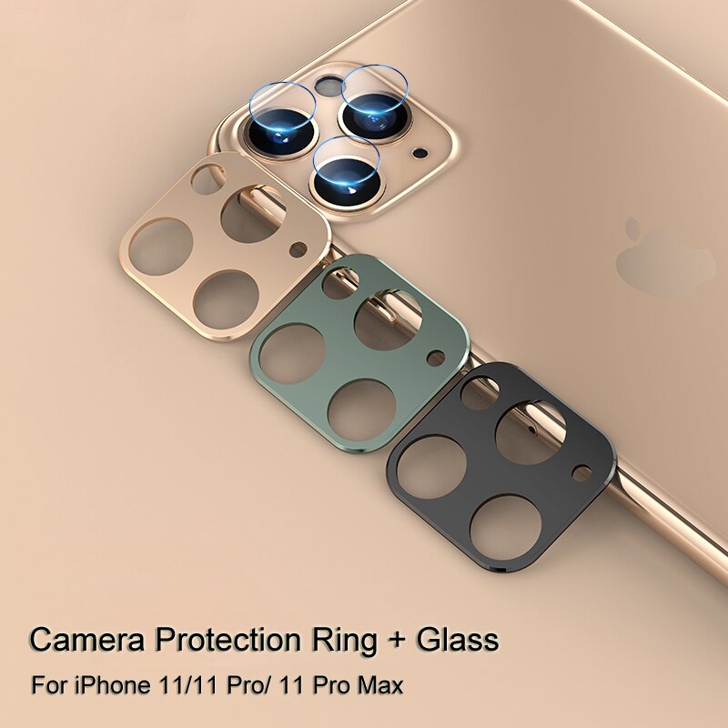 Para o iphone 11 11pro liga de titânio metal lente da câmera para o iphone 11 pro max lente anel câmera capa protetora caso