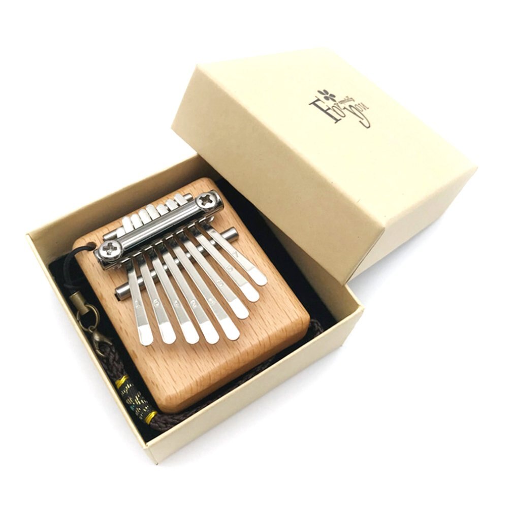 Thumb Piano 8-Tone Mini Kalimba Finger Piano Portable Music Instrument African Thumb Whole Board Wood Kalimba Piano: Default Title
