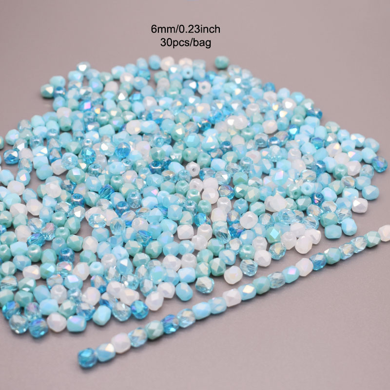 6mm 30 sztuk fasetowane koraliki ze szkła kryształowego 18 fasetowane koraliki w kształcie beczki szklane luźne koraliki dystansowe do tworzenia biżuterii DIY bransoletka: Brązowy