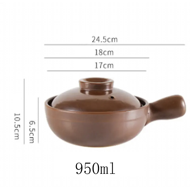650ml 900ml gryte risnudler grøt melkesuppe leirgryte steingods kokegryte avkok kinesisk med håndtak øre leirgryte: Burgunder