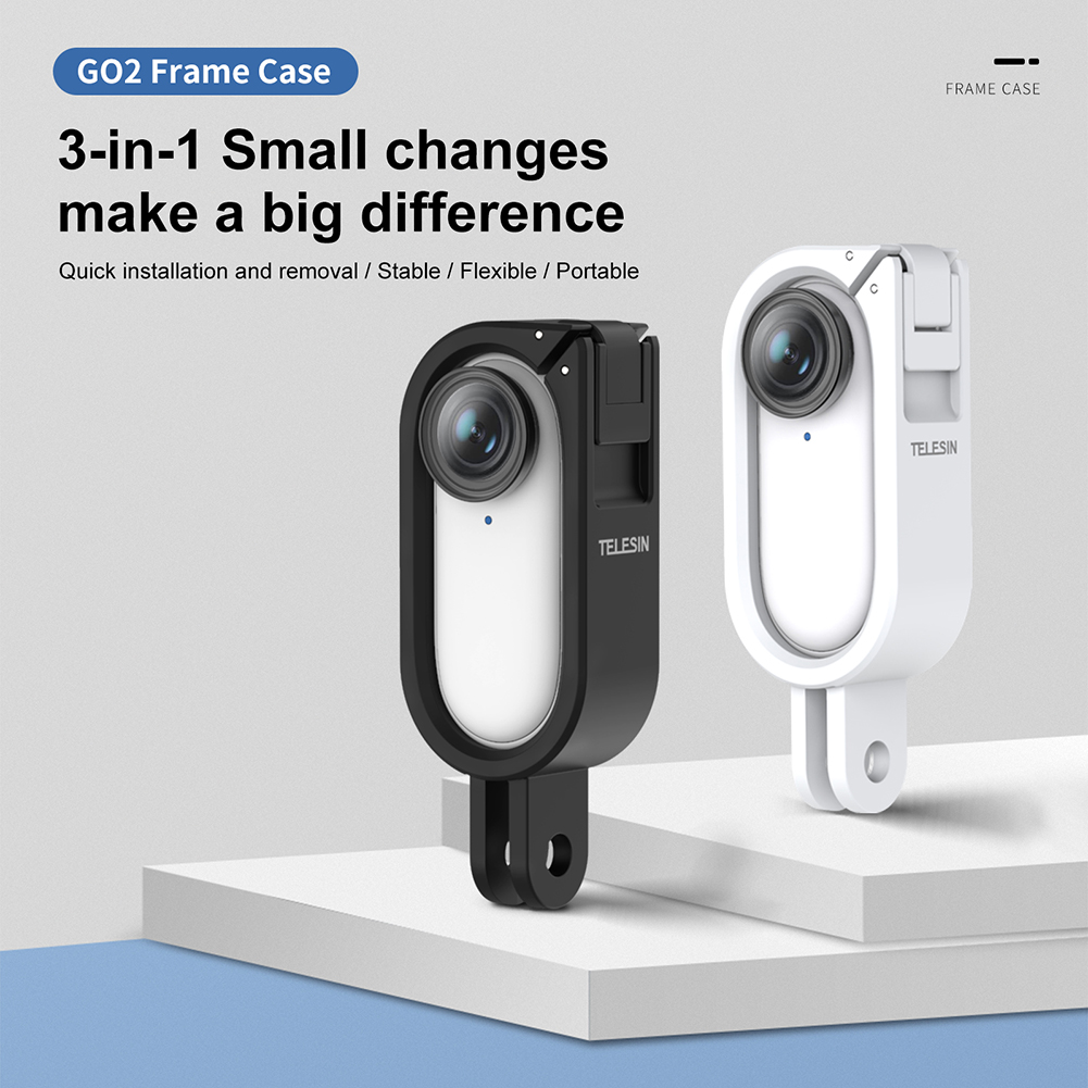 Schutzrahmen 1/4 adapter verstellbare halterung kameraschutzrahmen unsichtbarer stabilisator für insta 360 go 2