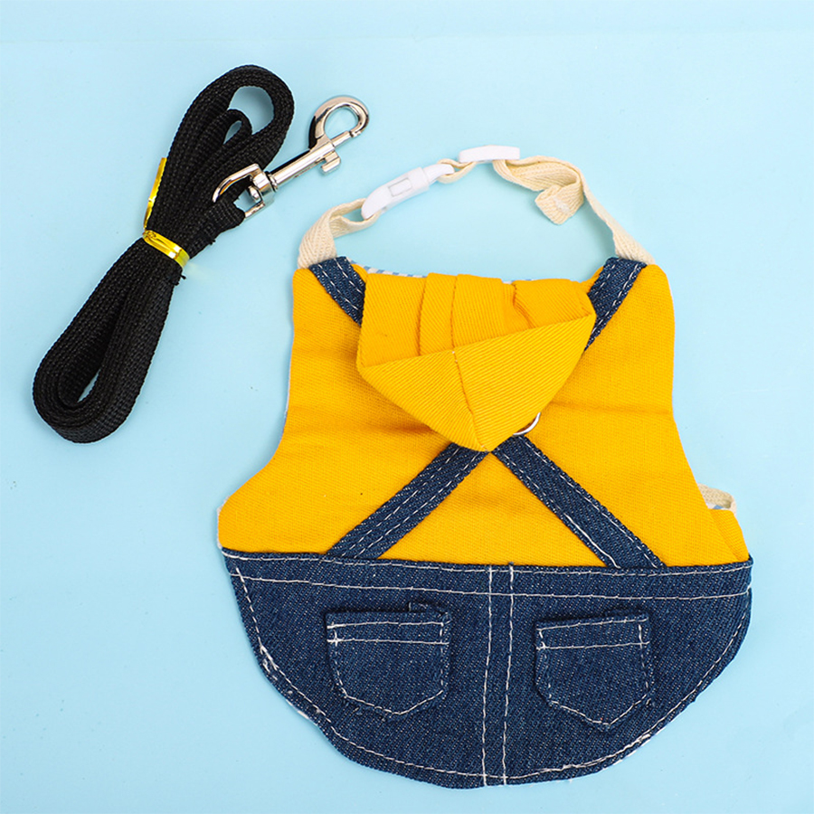 Vêtements de lapin, veste en jean, manteau pour animaux de compagnie, harnais pour petits animaux, gilet, ensemble de chapeaux, furet, lapin, Hamster, fournitures pour petits animaux de compagnie, laisse pour chien