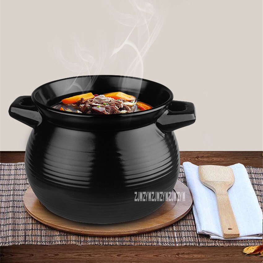 Ceramic Stew Pot Casserole Heat-resistant High-temperature Casserole Braised Burning Home Cooking Pot 3.5L