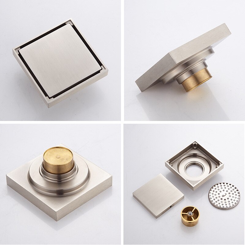 1Pc Floor Drains Stainless Steel Square Shower Floor Drains Tile Insert Drain Channel Kitchen Waste Kitchen Bathroom Accessories