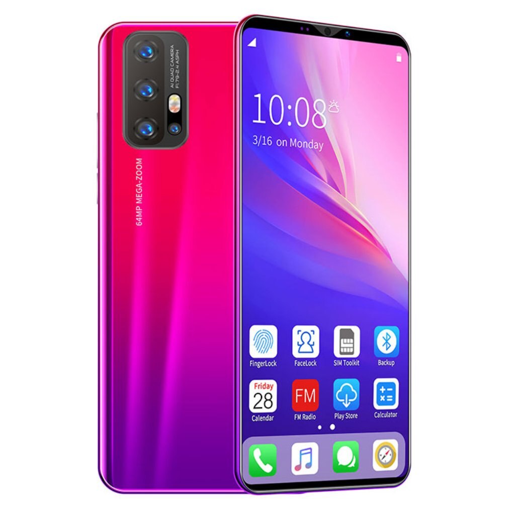 Z6 Pro Smartphone 5,8 Inch Bildschirm Smartphone 512M + 4G Android Smartphone 3D Glas Überzogene Zurück Abdeckung Blau: red US