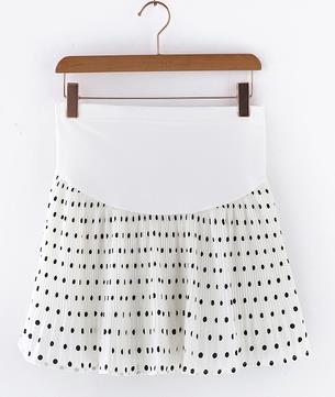 Jupes de maternité pour femmes enceintes, vêtements d'été à pois, taille réglable, , , C0163: white / XL