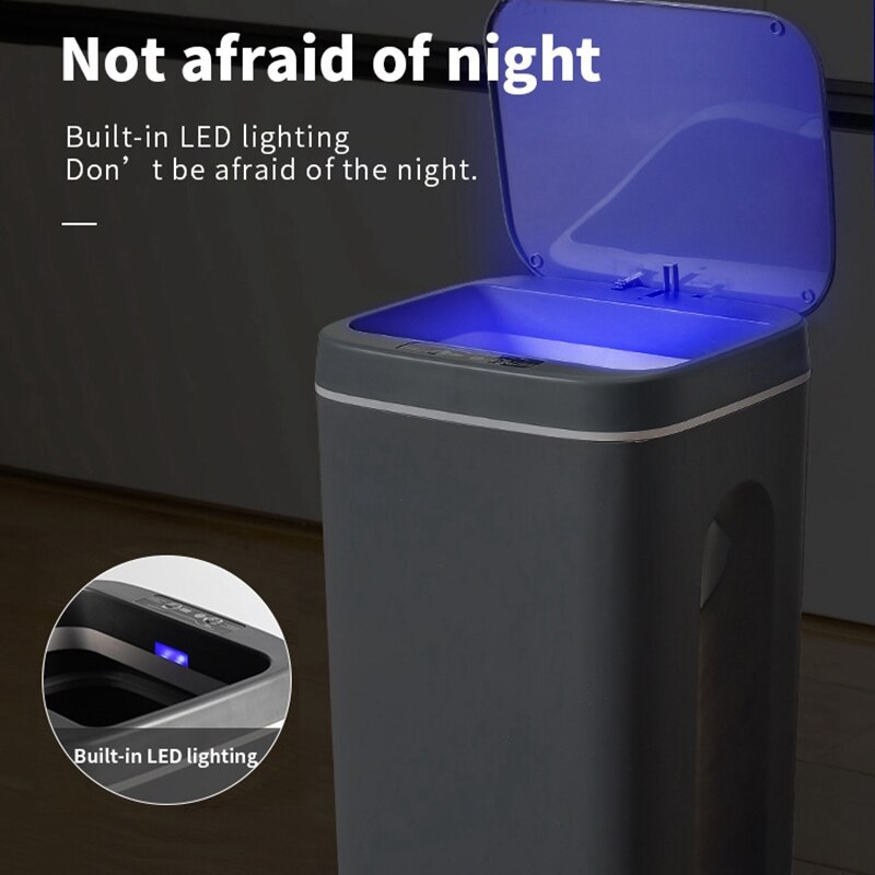 12/14/16L Intelligent Trash Can Automatic Sensor Dustbin Sensor Electric Waste Bin Home Rubbish Can for Kitchen Bathroom Garbage