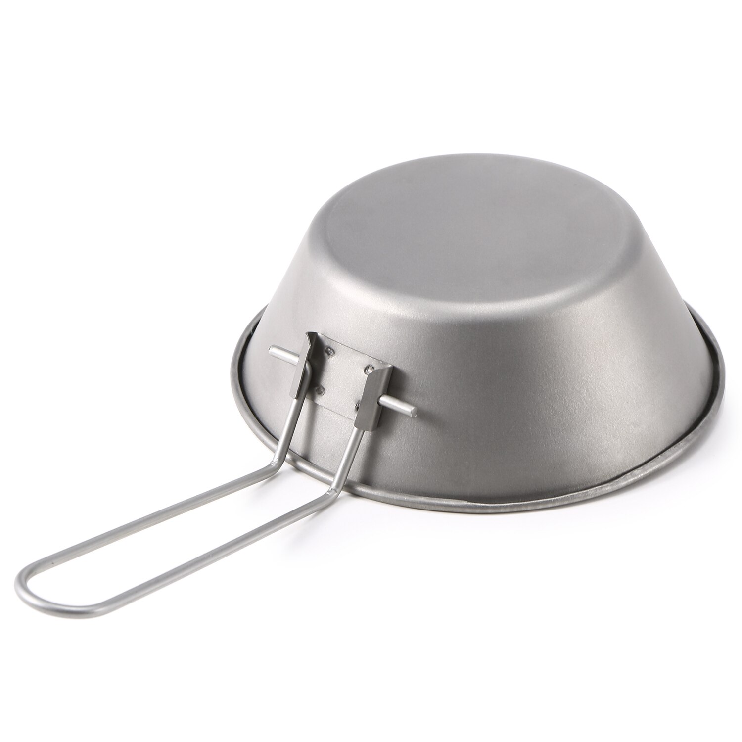 Bol de titanio Lixada con asa plegable, utensilios de cocina al aire libre para acampar, senderismo, mochilero, equipo de Picnic, Campamento, estufa de Camping