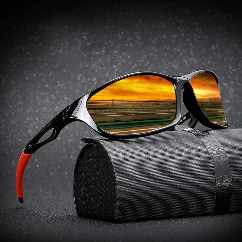 Polarized Sunglasses Men Brand Square Sports Sun Glasses for Men Driving Fishing Black Frame Goggle UV400