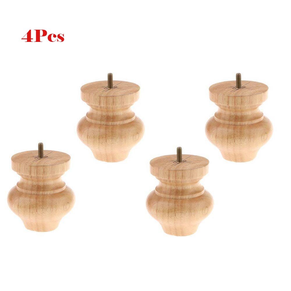 4 Stuks Zwart/Hout Cirkel Houten Meubels Benen Voor Stoel Kabinet Sofa Table Bed Voet Been Bankjes Meubilair Bescherming ronde