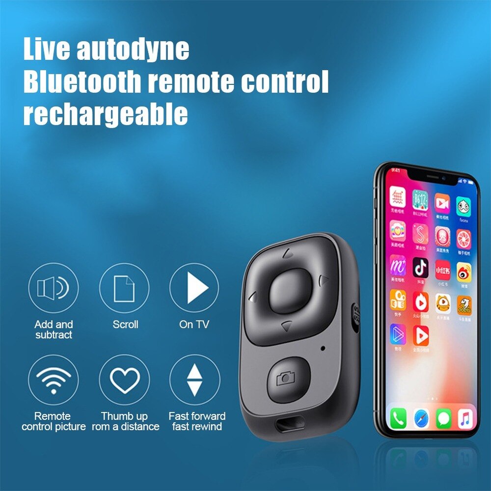 Mini Draadloze Selfie Afstandsbediening Bluetooth-Compatibele Ontspanknop Camera Telefoon Zelfontspanner Pagina Draaien Controller