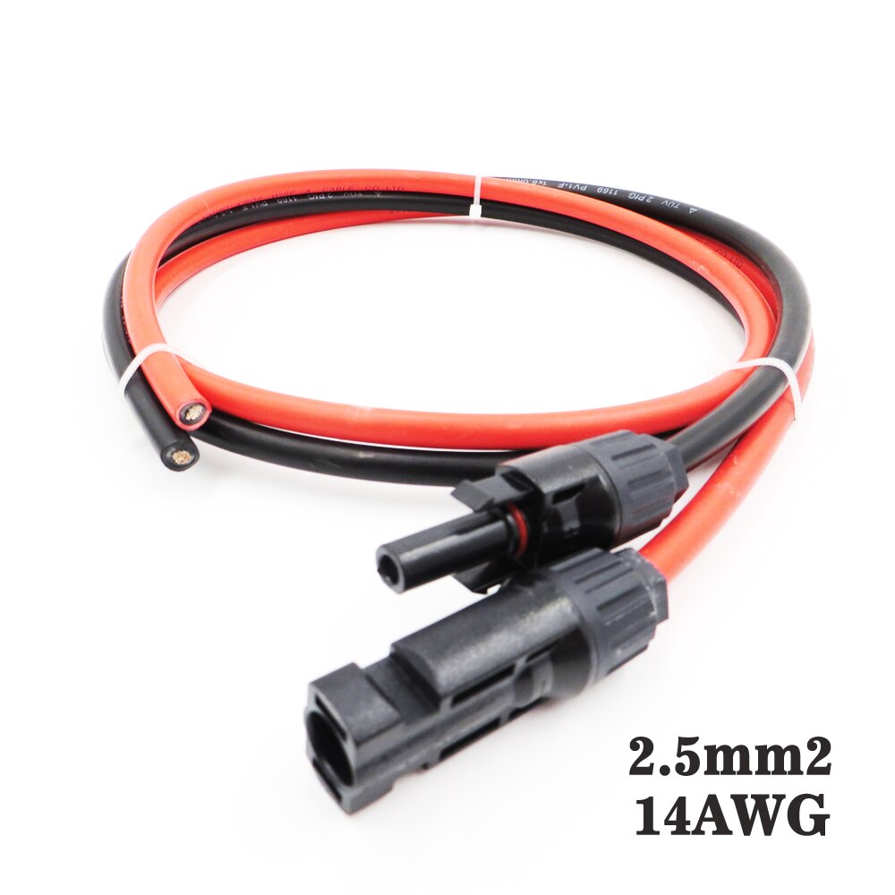 2.5mm2 14AWG 1 M 2 M 3 M 5 M 10 M Pv Connector Man Vrouw Extension Verbinding Tak Rood black Extend Kabel Plug