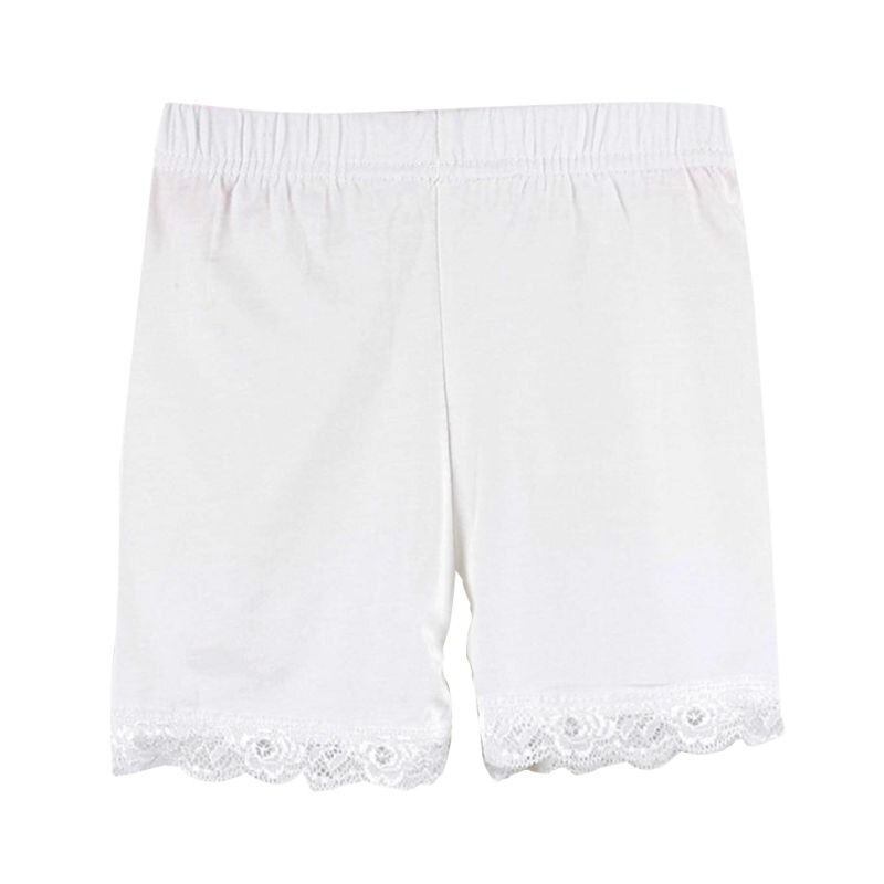 Kinderen Korte Broek Baby Meisjes Casual Shorts Veiligheid Stretch Shorts Kids Leggings met Kant Patroon: WHITE / 6T