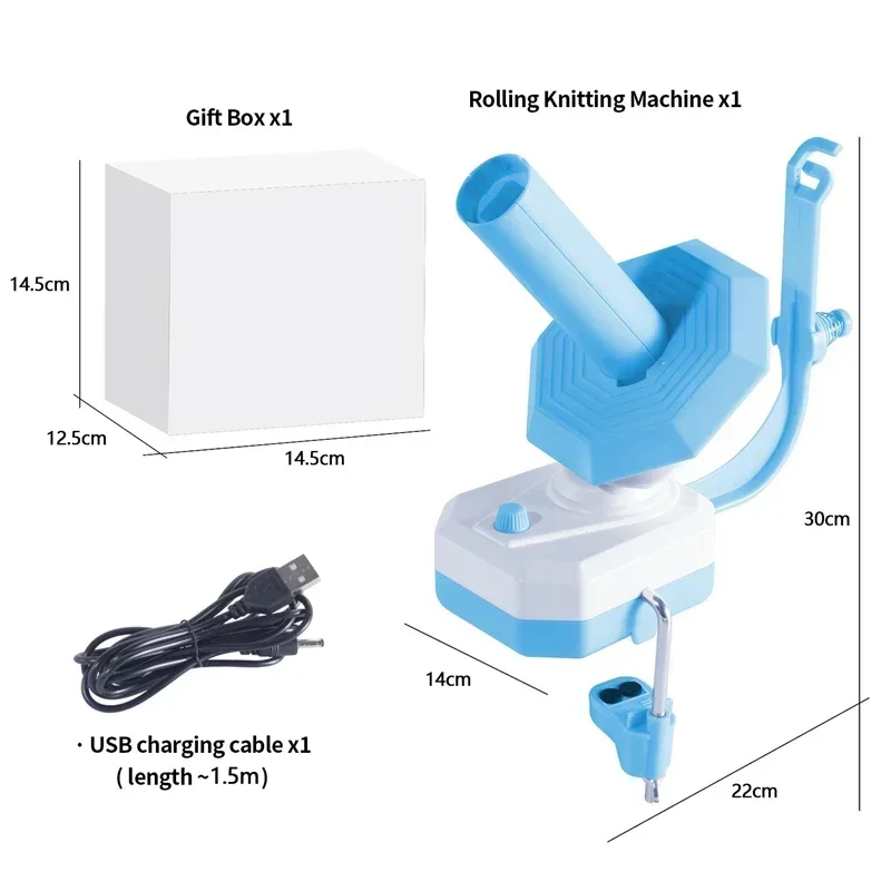 Cotton Yarn Thread Balls Dispenser Electric Winding Machine Home Yarn Winder DIY Crafts for Crocheters Knitters Crocheting: Light Grey