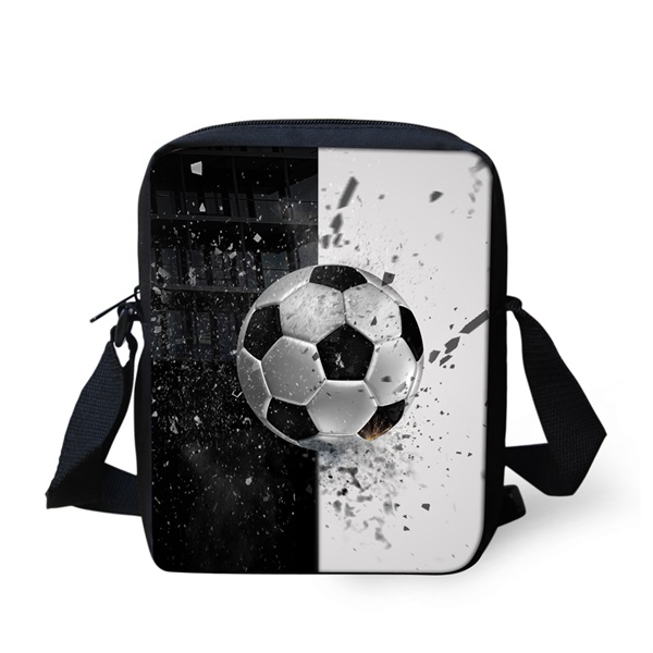 Instantarts cool 3d fire and ice voetbalprint jongens meisjes schooltassen kleuterschool student mini boekentas kinderen messenger bag: Cc2378e