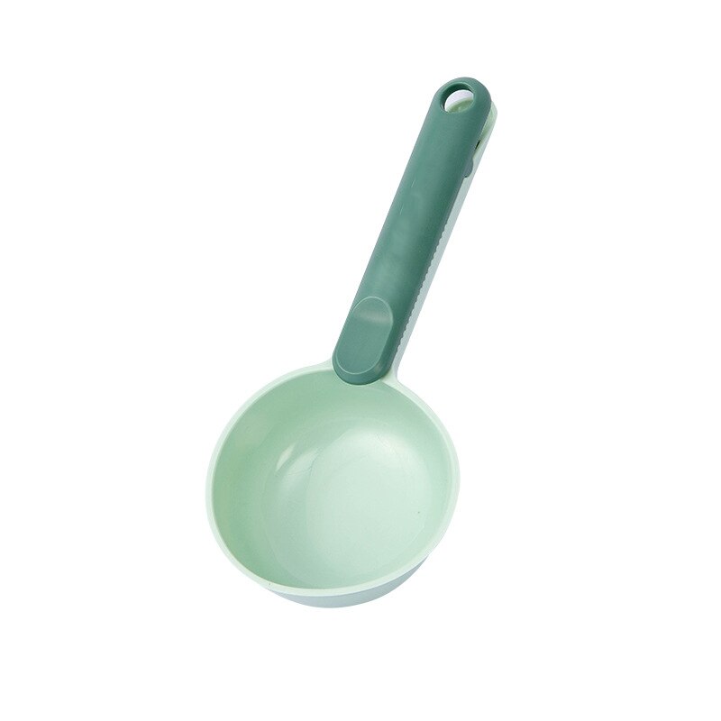 Kitchen Rice Scoop Home Rice Shove Plastic Spoon Rice Measuring Cup Flour Spoon With Clip Home Spoon Utensils Cooking Accessorie: Light Green