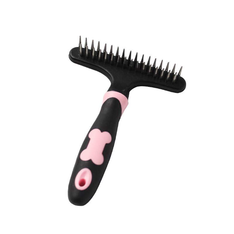 Lang gekruld haar, ontwarborstel voor huisdieren, verzorgingstool, ontharingskam voor honden, ontklitmiddel voor katten, vachttrimmen, ontklitten: Roze