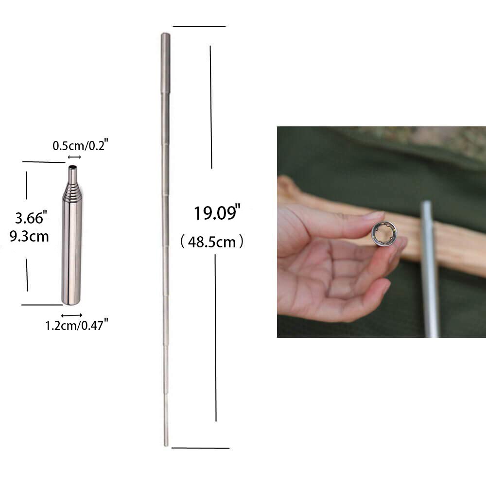 Stainless Steel Collapsible Blowing Fire Stick High Effective Tiny Equipment Blowing Fire Stick Outdoor Beach Garden Camp Tool S