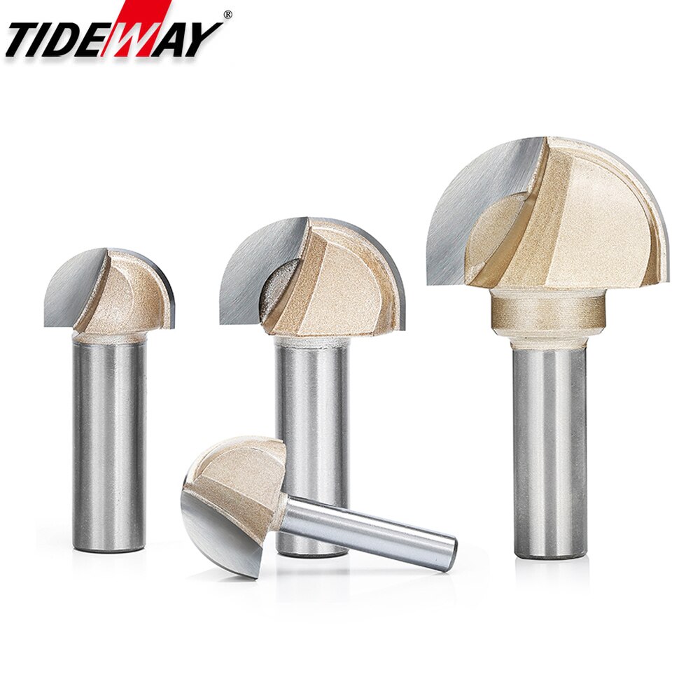 Houtbewerking Core Box Ronde Cove Neus Bit Hardmetalen Cnc Groef Gereedschap 1/2 1/4 Shank Frezen Voor Hout Frezen cutter