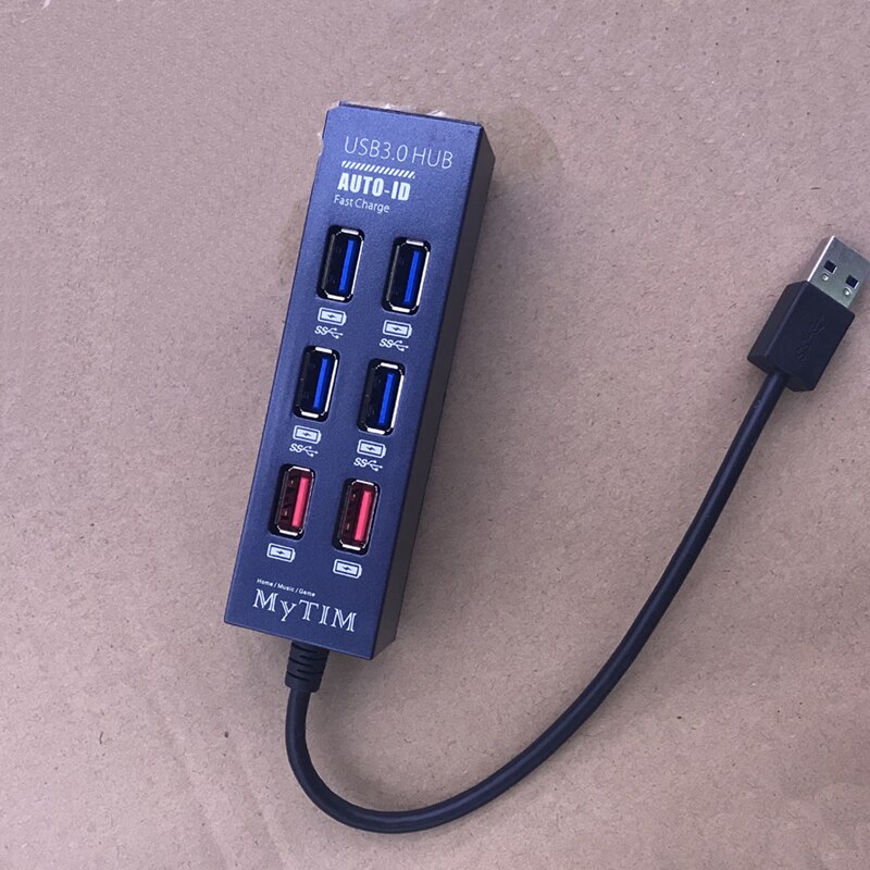Usb 3.0- hub met 4 usb 3.0- poorten en 2 snellaadpoorten usb 3.0- hub met voeding uk-stekker