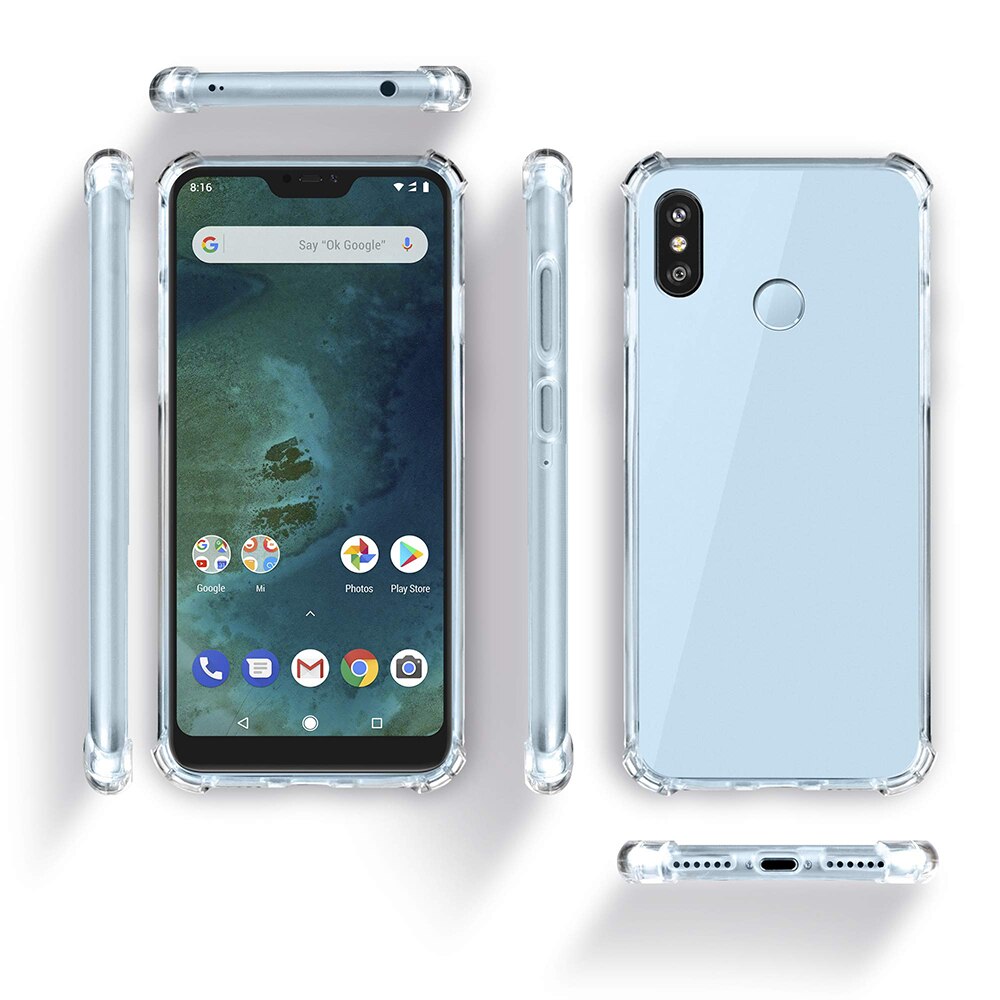 Schokbestendig Clear Telefoon Case Voor Xiaomi Mi A2 Zachte Tpu Phone Back Cover Voor Xiaomi Mi 6X