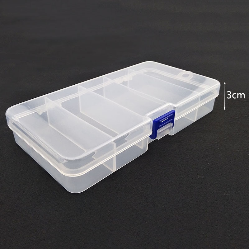 5 Grids Vakken Organizer Container Zichtbare Plastic Vissen Lokken Doos Visgerei Doos Kraal Schroef Houder Case