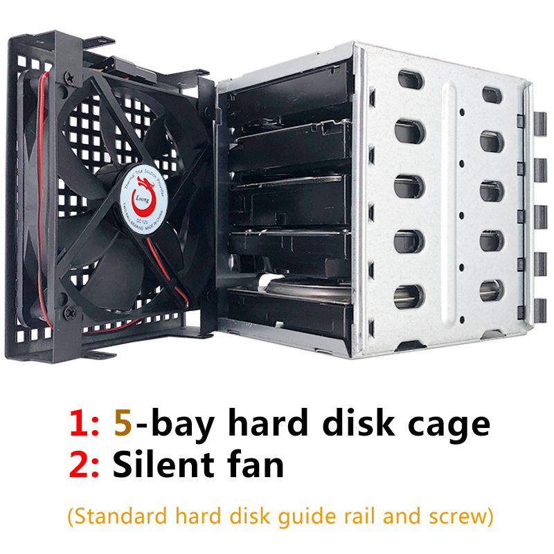ZhenLoong 5.25 To 3.5 HDD Adapter Caddy Bracket SATA SAS Tray Hard Disk Rack Enclosure Chassis Optical Extension Hard Drive Cage: Pink