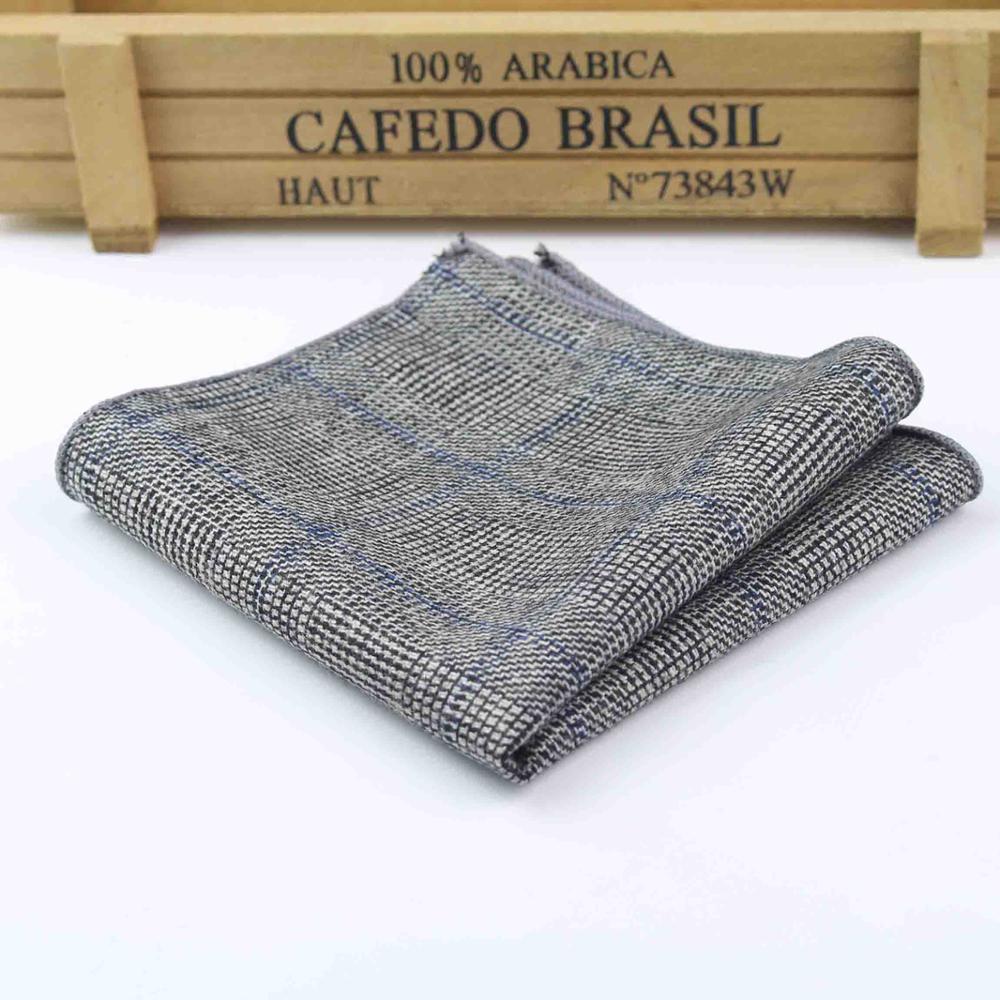 Hankerchief Scarves Vintage Wool Hankies Men's Pocket Square Handkerchiefs Striped Solid Cotton 23*23cm: 17