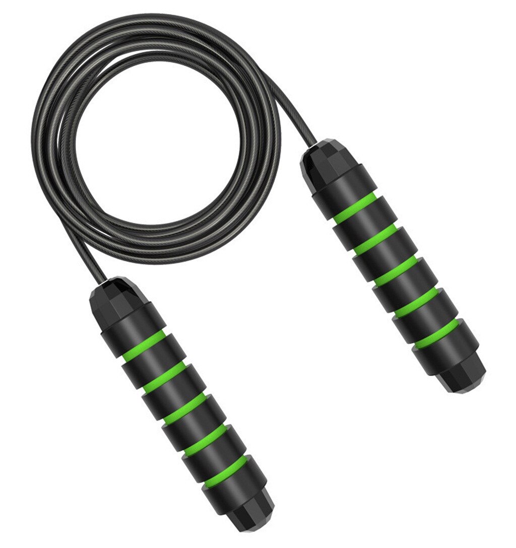 Crossfit TangleFree con Cuscinetti A Sfera di Esercitazione e Allenamento fitness Corda per Saltare Corda di Salto di Velocità Rapide Cavo Regolare P811: verde