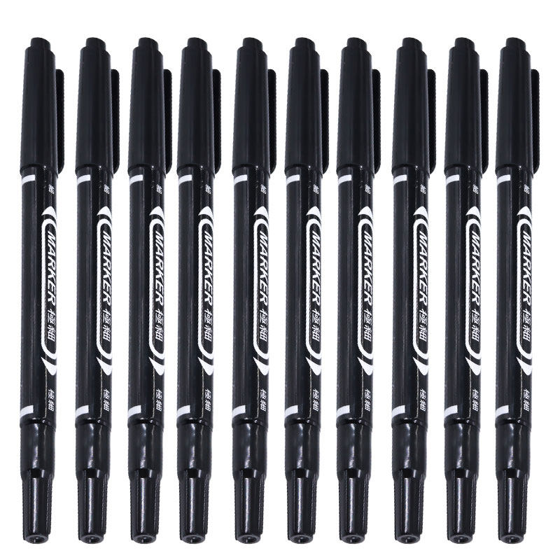 10pcs Double-headed Marker Pen Oily Waterproof Marker Pen for Tyre Markers Quick Drying Signature Pen Stationery Supplies