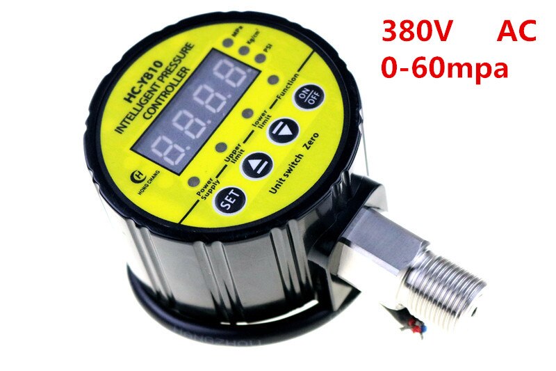 Digitale elektrische contact manometer digitale manometer radiale lekkage kortsluiting bescherming AC380V 60MPA