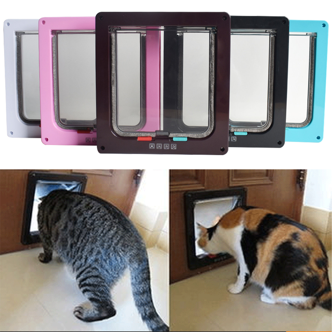 5 Colors Intellgent Control Dog Cat Doors Pet Cat Puppy Dog Gates Door Lockable Safe Flap Door Pet safety products