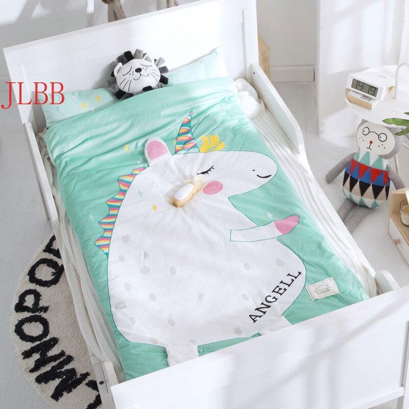 Home bed baby sleeping bag 100% Cotton + soft fleece Boy Girl Child fleabag AB side fox bear mothercare kids body cover 70*150cm