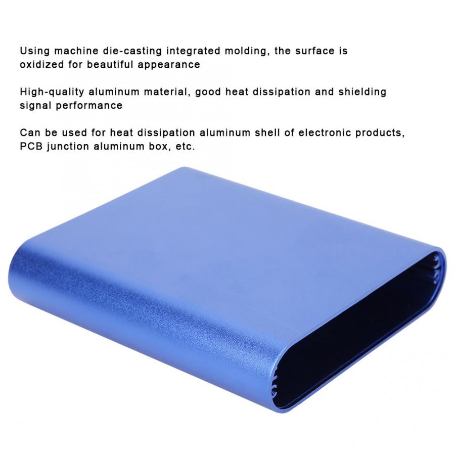 Electronic DIY Aluminum Box Aluminum Project Box Matte Blue DIY Electronic Product Heat Dissipation Casing 26x108x120mm
