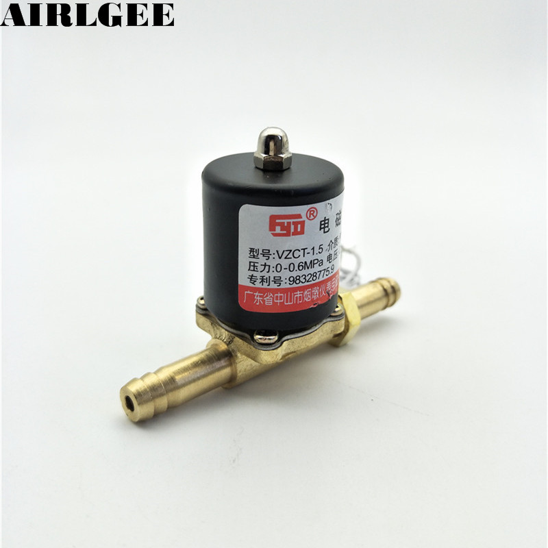 VZCT-1.5 Brass 2 Way Argon arc Welding Machines Solenoid Valve 0-0.6Mpa Air Water Oil Valve DC24V AC24V 36V 220V