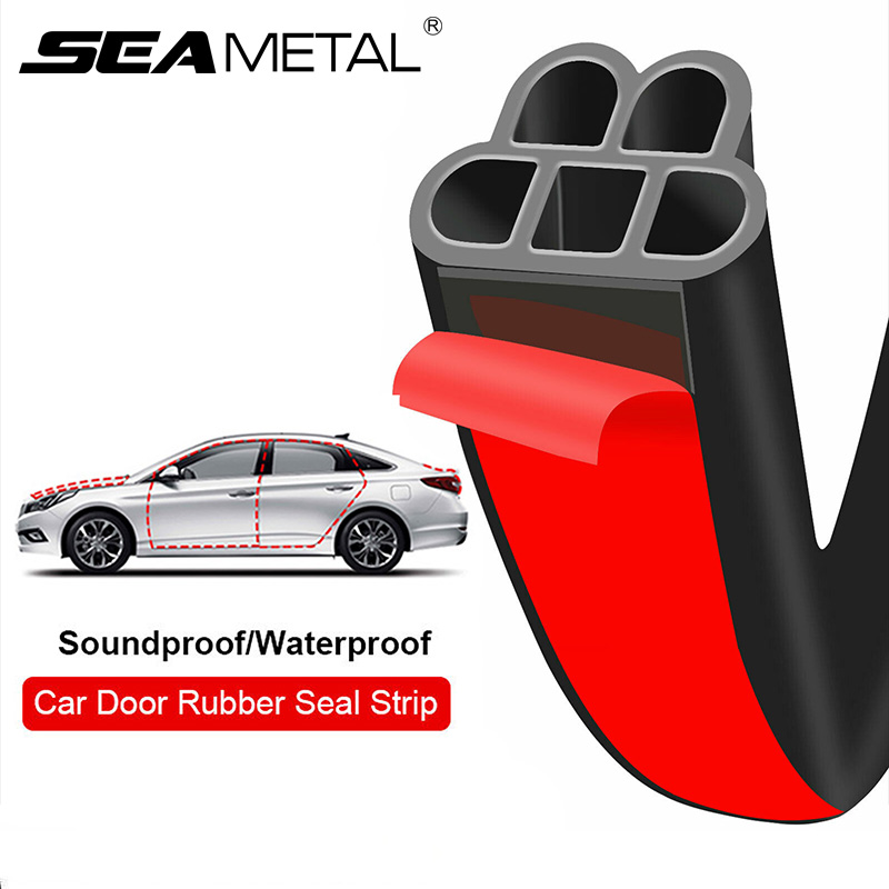 Seametal tira de vedação de borracha para porta de carro, 2 camadas, à prova d'água, protetor de isolamento de ruído, vedação para porta, capô, porta, porta-malas