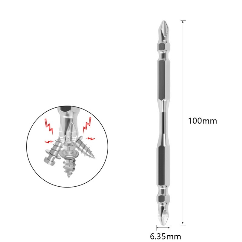 High Hardness Double Head Cross Screwdriver for DIY Work Friends and Family Ideal Screwdriver for Narrow Areas