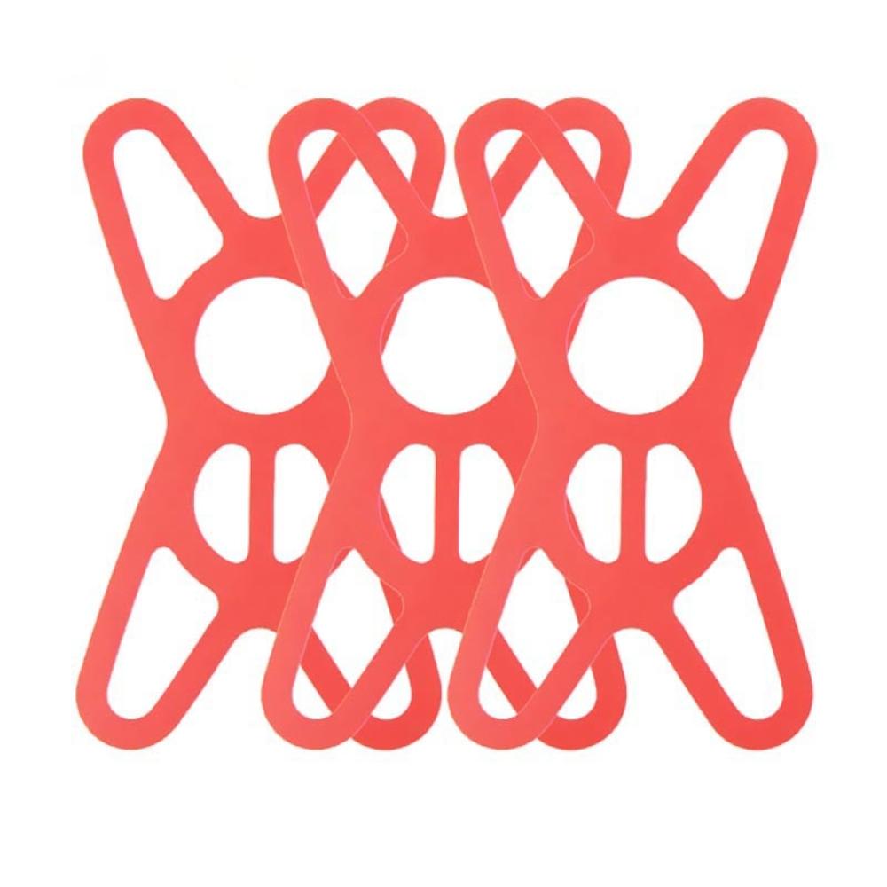 Universal Silicone Bike Phone Holder For iPhone Bicycle Motorcycl Elastic Strap For Mobile Phone Cycling Cellphone Stand Bracket: RED 2PCS