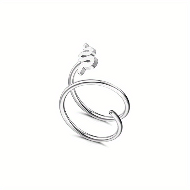 Drperfect 20G Acero inoxidable doble nariz aro espiral Luna estrella mariposa serpiente pendientes de aro retorcidos para mujer: Bronce antiguo plateado